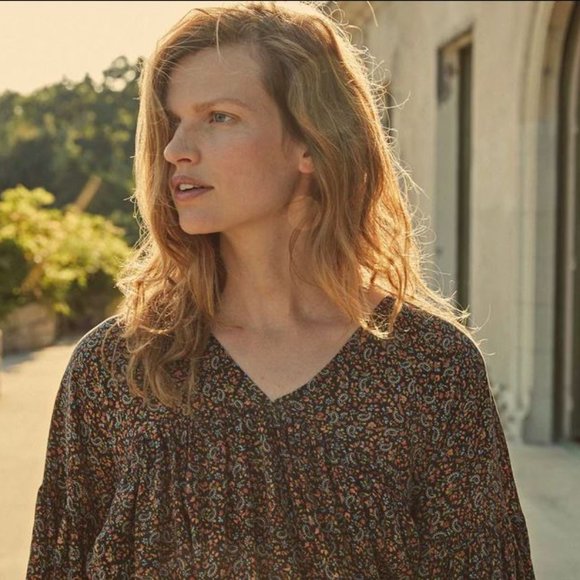 NWT DOEN Savona Silk Blouse in Black Saint Claude Paisley Print sz S - Picture 3 of 12